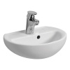 GEBERIT KÚPEĽNE Malé umývadlo Kolo Rekord s asym. prep: B=40cm, T=33cm, Otvor pre bat. v strede, biela