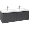 VILLEROY & BOCH Subway 3.0 závesná skrinka pod dvojumývadlo, 2 zásuvky, 1272 x 478 x 429 mm, Graphite, C56701VR
