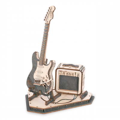 RoboTime drevené 3D puzzle Elektrická gitara RoboTime