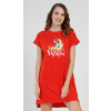 Vienetta Dámská noční košile s krátkým rukávem Love your self: červená S