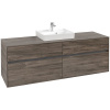 VILLEROY & BOCH Collaro závesná skrinka pod umývadlo na dosku (umývadlo v strede), 4 zásuvky, 1600 x 500 x 548 mm, Stone Oak, C07700RK