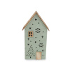 Vianočný filcový domček svietiaci - zelená šalvia svetlá
