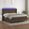 Posteľ boxsping s matracom a LED tmavohnedá 180x200 cm látka-ForU-3138336