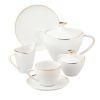 Porcelánová kávová súprava pre 6 osôb MARIAPAULA MODERNA GOLD 21 ks.