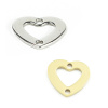 Konektor srdce 15x14x1mm - 1Ks+B - Light Gold RL