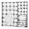 MagicHome Gulesada, 50 ks, 4-5 cm, biele, hviezda, girlanda, šiška, na vianočný stromček
