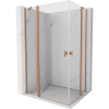 MEXEN/S - Mist Duo sprchovací kút dvere krídlové 120 x 85, transparent, meď kartáčovaná 8A4-120-085-65-00