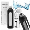 Motivačná sklenená fľaša na vodu 1l Wessper B1 BOROSILICATE Black