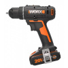 WORX 45900100 WX100 - Aku vrtací šroubovák 30Nm 20V, 1*2Ah - Powershare