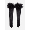 RUKAVICE KARL LAGERFELD K/SIGNATURE RUFFLE LONG GLOVES BLACK