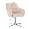 LuxuryForm DESIGN Kozmetické kreslo AMALFI VELUR na striebornom kríži - krémové