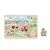 Tooky Toy Puzzle so zvukmi Dopravné prostriedky Pastel