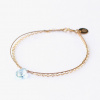 Wanderlust Life Náramek Gold & Silk s modrým topazem - listopad (16,5 cm)