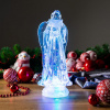 Vianočná dekorácia Anjel, LED, meniaca farby, s plávajúcimi trblietkami, PE, 3xAAA, 10x25 cm