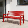 Celokovová záhradná lavica Golem červená RAL 3000