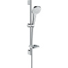 HANSGROHE Croma Select E sprchová súprava, ručná sprcha 3jet Vario 110 x 110 mm, 65 cm sprchová tyč, jazdec, miska na mydlo a sprchová hadica 160 cm, biela/chróm, 26586400