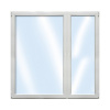 Plastové okno dvojkrídlové ESG ARON Basic biele 1500 x 1700 mm (2 / 3-1 / 3)