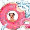 Veľký Plávacie koleso 120 cm RUŽOVÝ DONUT nafukovací matrac do vody šiška