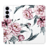 Flip pouzdro iSaprio - Samsung Galaxy S25 FE - Pink Flowers s kapsičkami na karty (Flipové knížkové pouzdro, obal, kryt iSaprio s přihrádkami na karty a motivem)