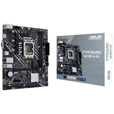 Asus PRIME H610M-K D4 ARGB Základná doska Socket Intel® 1700 Tvarový faktor Micro-ATX Čipová sada základnej dosky Intel® H610; 90MB1HN0-M0EAY0