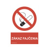 Výstražná tabuľka Zákaz fajčenia 210 x 148 mm