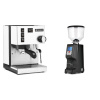 Rancilio Silvia E, white + Eureka Atom Specialty 65, black