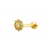 Ocelový Wildcat Earbarbell Zirconline Mandala 1,2x7mm - zlatá barva