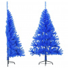 zahrada-XL Umelý vianočný polovičný stromček s podstavcom modrý 120cm PVC 344680