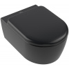 Villeroy & Boch Skyla wc misa s pomaly sa sklápajúcim sedadlom závesné bez oplachovacieho kruhu s vírivým splachovaním čierna matná 5656CLR7