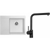 Set Sinks G3528 (dřez Rim 650 P Milk 28 pravý + baterie Elka Černá matná)