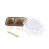 ZOPA Silikónový box na občerstvenie s príborom veľký, Sand Beige