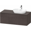 DURAVIT L-Cube závesná skrinka pod umývadlo na dosku (umývadlo vpravo), 4 zásuvky, 1220 x 550 x 482 mm, dub tmavý kartáčovaný, LC4874072720000