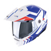 Moto přilba SCORPION ADX-2 LEWIS bílo/modro/červená - Velikost XXL