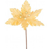 Kvet MagicHome Vianoce, Poinsettia, zlatá, 30 cm, veľkosť kvetu: 20,5 cm
