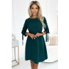 Numoco Dámske mini šaty Alice tmavo zelená L