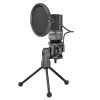 Marvo, streamovací mikrofón MIC-03, mikrofón, bez regulácie hlasitosti, čierny, s 270 ° otočným tripodom (QMMWF03UGB00 a MIC-03)