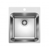 Blanco Supra 400 Drez, 44x50 cm, kefovaná nerezová 526352