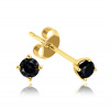 MINET Elegantné zlaté náušnice guličky s onyxom Au 585/1000