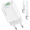 COLORWAY 1x USB-C/ síťová nabíječka/ GaN/ PD/ PPS/ QC/ 35W/ Včetně 100cm kabelu/ Bílá CW-CHS055PDC-WT