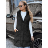 Dámska dlhá prešívaná vesta, čierna