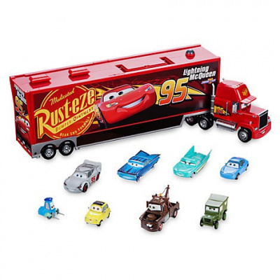 Cars Mattel kamión Mack 3 kufrík s autíčkami