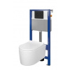 Cersanit AQUA 52 NÁDRŽ, WC MISA INVERTO SLIM, Soft Close, Easy Off, TLAČIDLO ACCENTO čierna matná S701-522