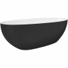 CERANO - Voľne stojaca vaňa z liateho mramoru Antonia - čierna matná/biela matná - 170x75cm CER-417533