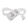 EMOS Predlžovací kábel 2 m / 2 zásuvka / biely / PVC / 1 mm2 P0212