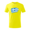 Grécko vlajka - Tričko detské bavlnené - 158 cm/12 rokov ( Citrónová )