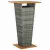 Záhradný stôl, stolík - Stĺpska tabuľka, šedá, 60x60x110 cm, Rattan PE a Li (Stĺpska tabuľka, šedá, 60x60x110 cm, Rattan PE a Li)