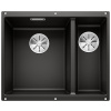 Blanco Subline 340/160-U, silgranitový drez pod pracovnú dosku 555x460x190 mm, drez vľavo, 1,5-komorový, čierna, BLA-525985