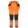 PORTWEST HI-VIS EV4 EV448 / Pánske reflexné strečové pracovné nohavice do pása, predĺžené - HV oranžová UK 38/EU 54