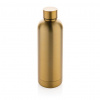 Termo fľaša Impact z RCS recyklovanej nerezovej ocele, zlatá
