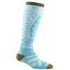 DARN TOUGH Dámske lyžiarske ponožky SNOW LIGHTWEIGHT MERINO CUSHION OVER THE CALF aqua - modré Veľkosť: L